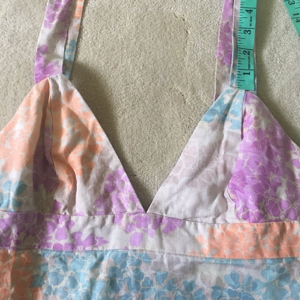 French Connection Linen Floral Open Back Tank - Picture 4 of 8